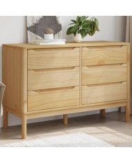 Commode FLORO cire marron bois de pin massif | Mobilier & Déco