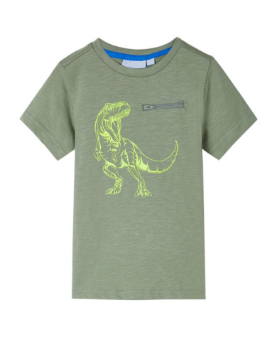 T-shirt pour enfants à manches courtes kaki clair 92 | Mobilier & Déco