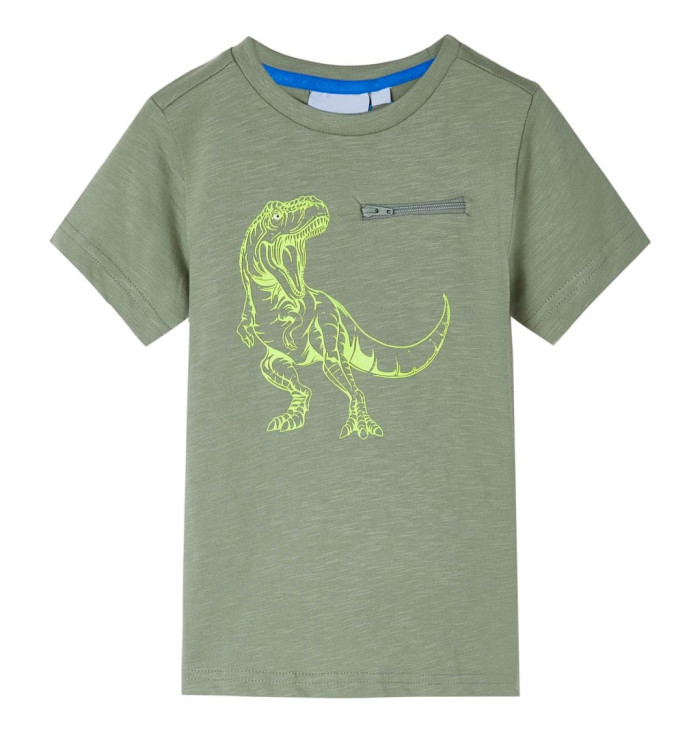 T-shirt pour enfants à manches courtes kaki clair 92 | Mobilier & Déco