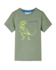 T-shirt pour enfants à manches courtes kaki clair 92 | Mobilier & Déco
