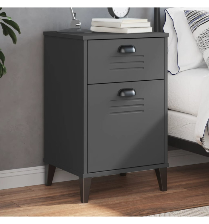 Table de chevet VIKEN gris anthracite bois d'ingénierie | Mobilier & Déco