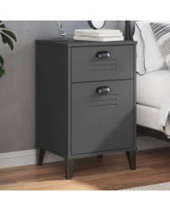 Table de chevet VIKEN gris anthracite bois d'ingénierie | Mobilier & Déco