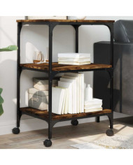 Support d'imprimante 3 niveaux chêne fumé 50x41x75 cm | Mobilier & Déco