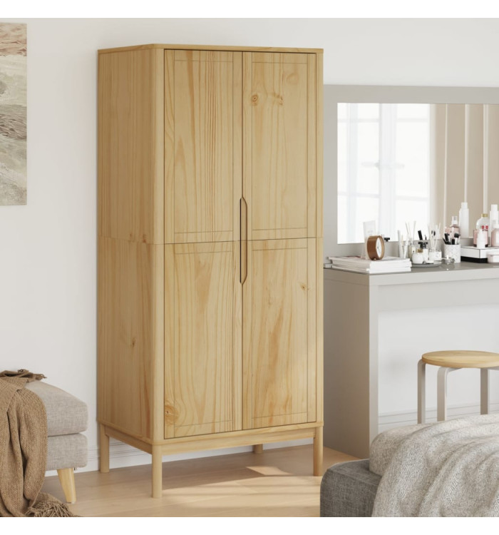 Garde-robe FLORO cire marron 77x53x171 cm bois massif de pin | Mobilier & Déco
