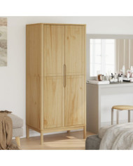 Garde-robe FLORO cire marron 77x53x171 cm bois massif de pin | Mobilier & Déco
