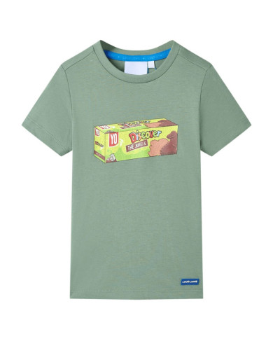 T-shirt pour enfants avec manches courtes kaki 104 | Mobilier & Déco