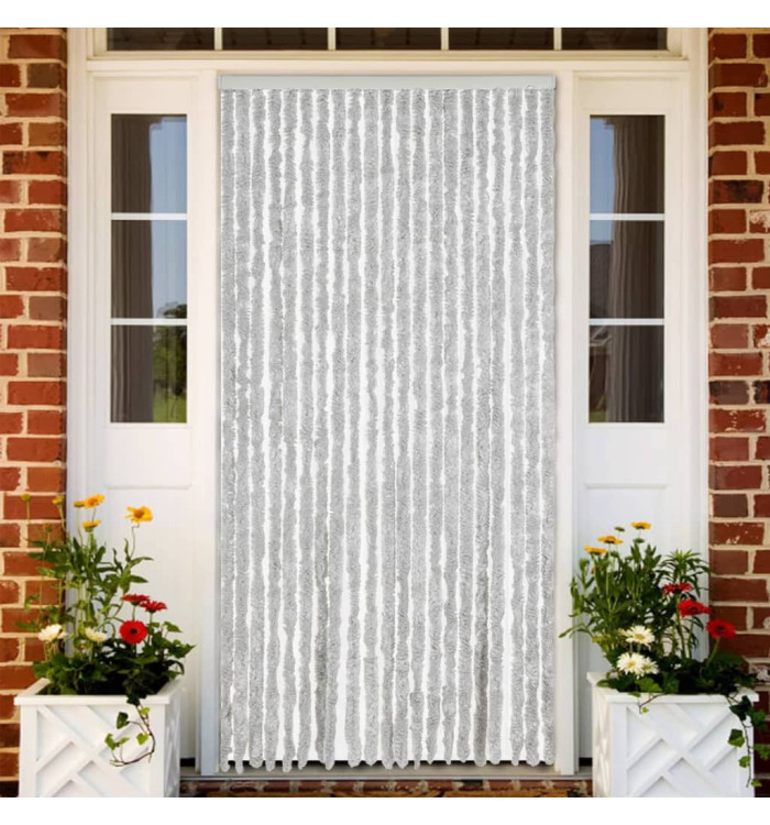 Rideau anti-mouches gris 90x220 cm chenille | Mobilier & Déco