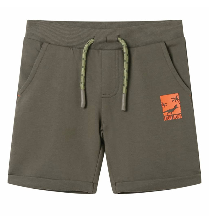 Short pour enfants avec cordon de serrage kaki foncé 104 | Mobilier & Déco