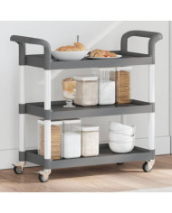 Chariot à 3 niveaux gris 77x34x72 cm aluminium | Mobilier & Déco