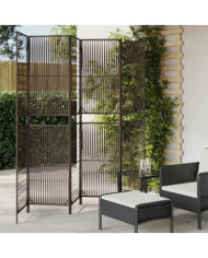 Cloison de séparation 6 panneaux marron résine tressée | Mobilier & Déco