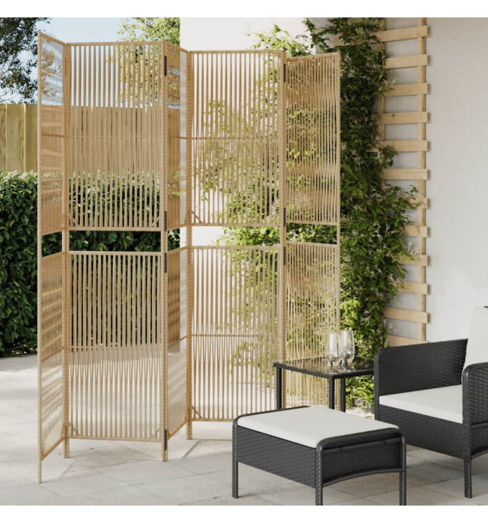Cloison de séparation 6 panneaux beige résine tressée | Mobilier & Déco
