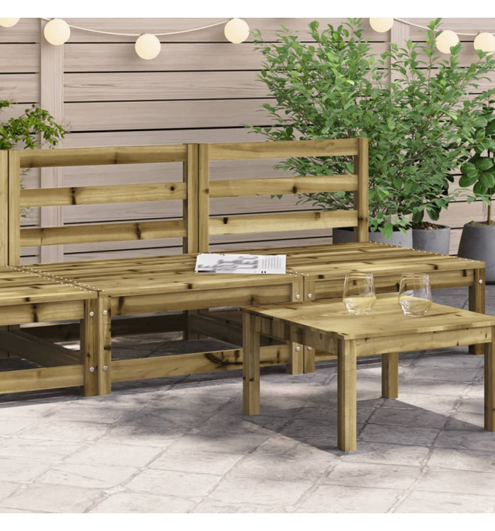 Canapés de jardin sans accoudoirs 2 pcs blanc bois pin imprégné | Mobilier & Déco