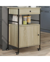 Chariot de cuisine chêne sonoma 56x43x89,5 cm bois d'ingénierie | Mobilier & Déco