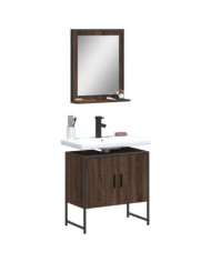 Ensemble d'armoires de salle de bain 2 pcs chêne marron | Mobilier & Déco