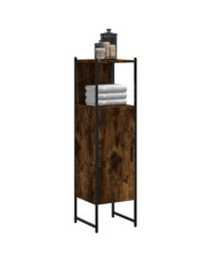 Armoire de salle de bain chêne fumé 33x33x120,5 cm | Mobilier & Déco