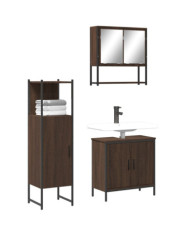 Ensemble de meubles de salle de bain 3 pcs Chêne marron | Mobilier & Déco
