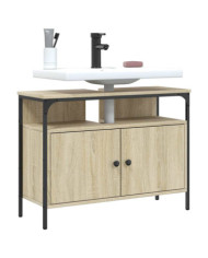 Armoire lavabo de salle de bain chêne sonoma 80x30x60 cm | Mobilier & Déco