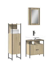 Ensemble de meubles de salle de bain 3 pcs chêne sonoma | Mobilier & Déco