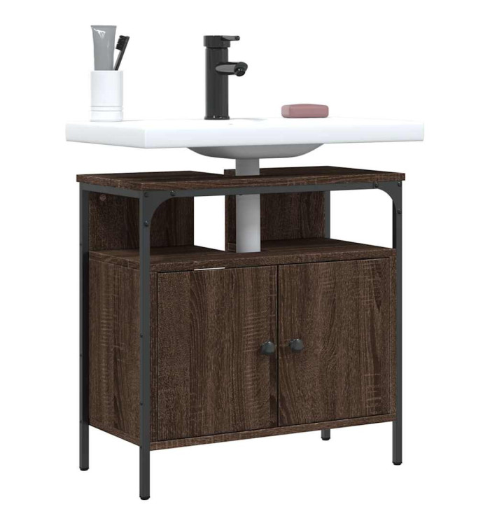 Armoire lavabo de salle de bain chêne marron 60x30x60 cm | Mobilier & Déco