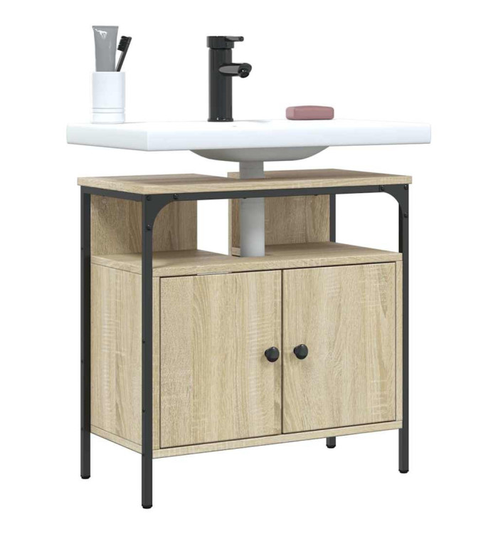 Armoire lavabo de salle de bain chêne sonoma 60x30x60 cm | Mobilier & Déco