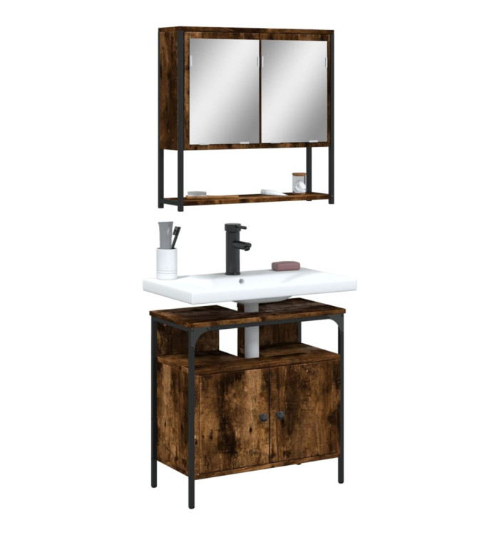 Ensemble de meubles de salle de bain 2 pcs Chêne fumé | Mobilier & Déco