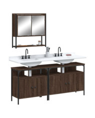 Ensemble de meubles de salle de bain 3 pcs Chêne marron | Mobilier & Déco