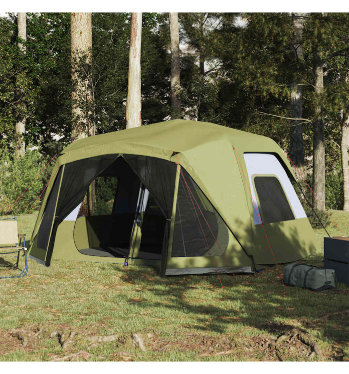 Tente familiale 10 personnes vert libération rapide imperméable | Mobilier & Déco