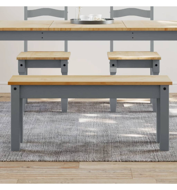 Banc à manger Panama gris 105x30x45 cm bois massif de pin | Mobilier & Déco