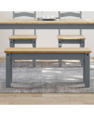 Banc à manger Panama gris 105x30x45 cm bois massif de pin | Mobilier & Déco