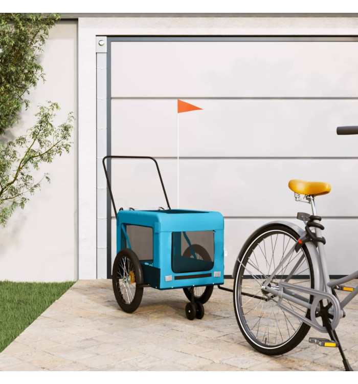 Remorque de vélo pour animaux de compagnie bleu et noir | Mobilier & Déco