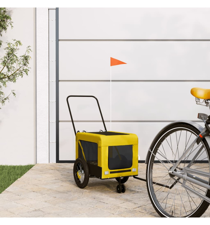 Remorque de vélo pour animaux de compagnie jaune et noir | Mobilier & Déco