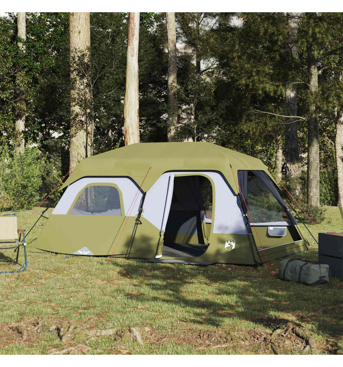 Tente familiale 9 personnes vert libération rapide imperméable | Mobilier & Déco