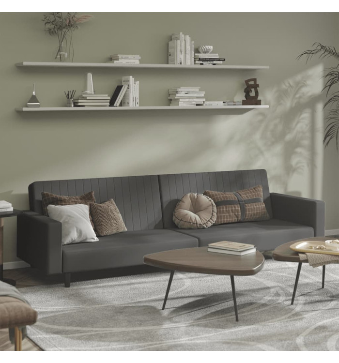 Canapé-lit à 2 places gris foncé velours | Mobilier & Déco