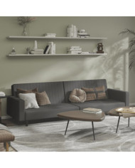 Canapé-lit à 2 places gris foncé velours | Mobilier & Déco