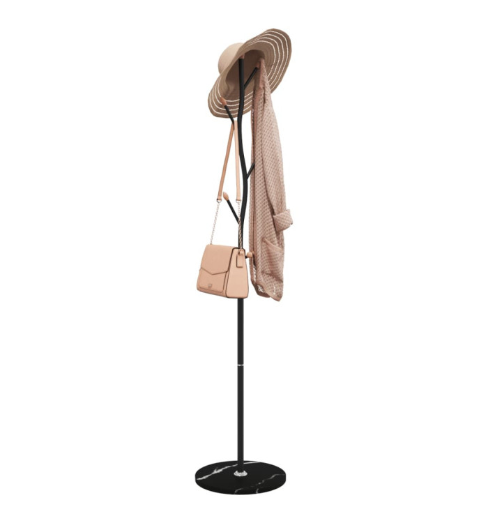 Porte-manteau noir 177 cm fer enduit de poudre | Mobilier & Déco