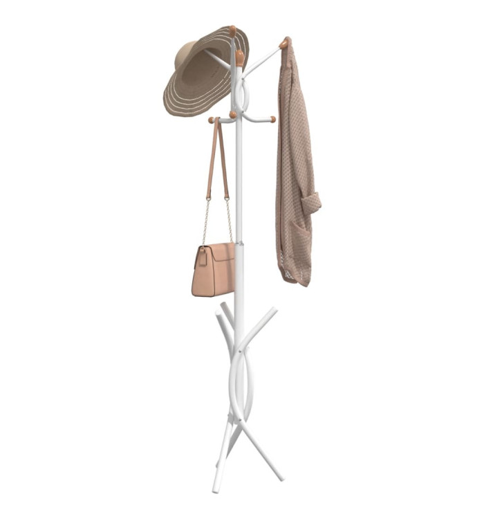 Porte-manteau blanc 176 cm fer enduit de poudre | Mobilier & Déco