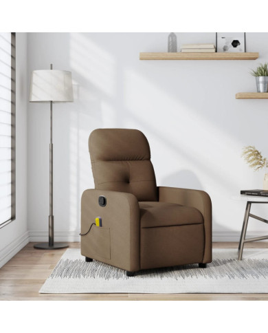 Fauteuil de massage inclinable Marron Tissu | Mobilier & Déco