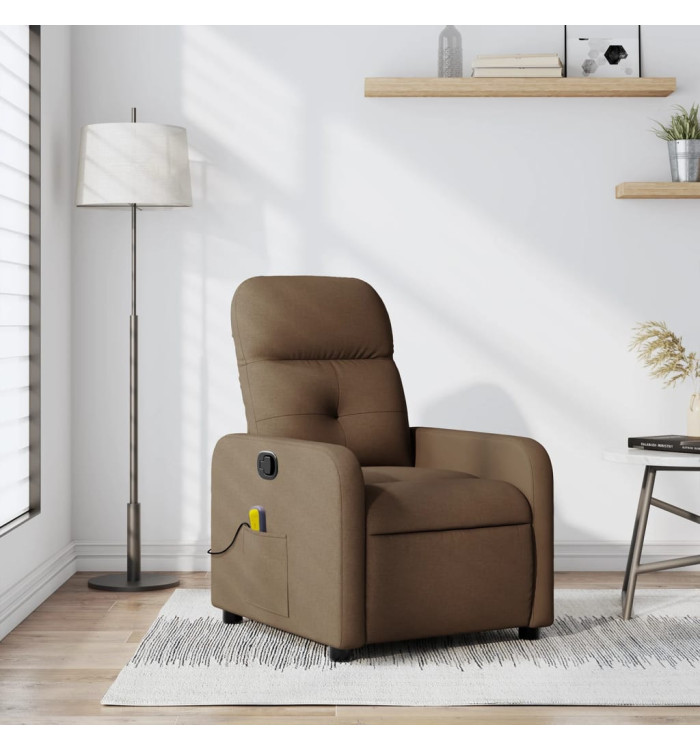 Fauteuil de massage inclinable Marron Tissu | Mobilier & Déco