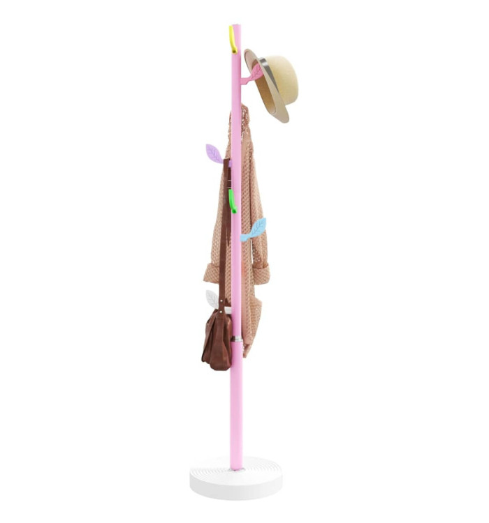 Porte-manteau rose 172 cm fer enduit de poudre | Mobilier & Déco