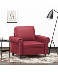Fauteuil Rouge bordeaux 60 cm Similicuir | Mobilier & Déco