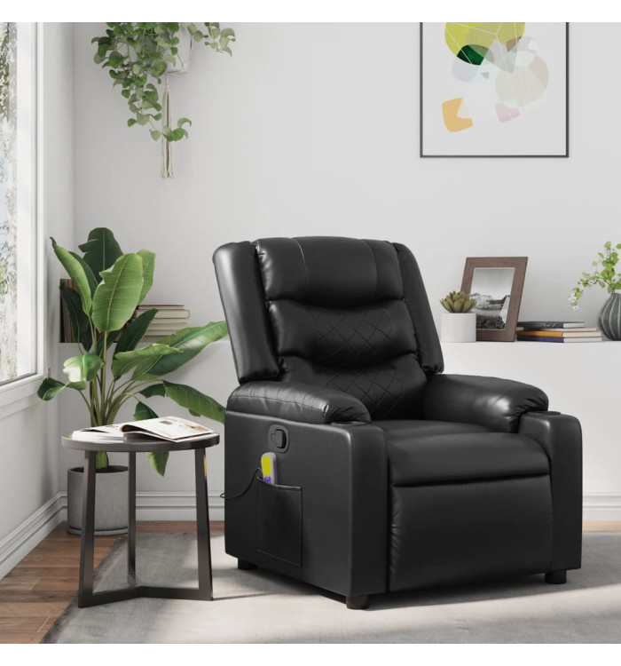 Fauteuil de massage inclinable Noir Similicuir | Mobilier & Déco