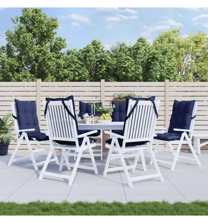 Coussins de chaise à dossier haut lot de 6 bleu marine | Mobilier & Déco