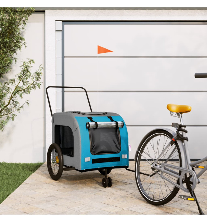 Remorque de vélo pour animaux de compagnie bleu et gris | Mobilier & Déco
