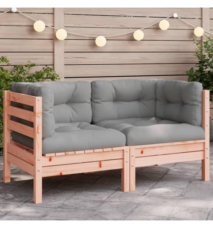 Canapé d'angle de jardin avec coussins bois massif douglas | Mobilier & Déco
