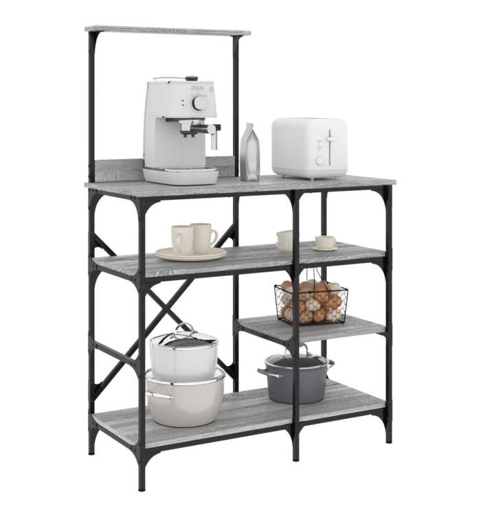 Support de boulanger sonoma gris 90x40x132 cm | Mobilier & Déco