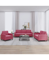 Ensemble de canapés 3 pcs rouge bordeaux velours | Mobilier & Déco