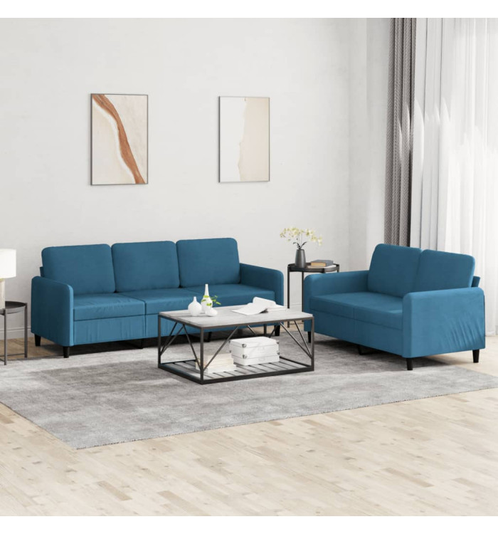 Ensemble de canapés 2 pcs bleu velours | Mobilier & Déco