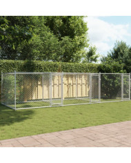Cage pour chien avec portes gris 6x2x1,5 m acier galvanisé | Mobilier & Déco