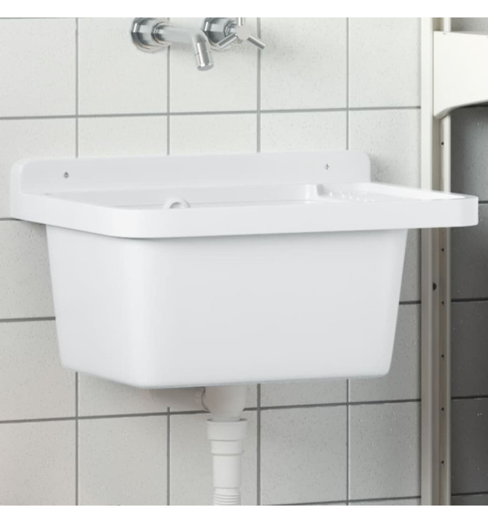 Lavabo pour montage murale blanc 50x35x24 cm résine | Mobilier & Déco