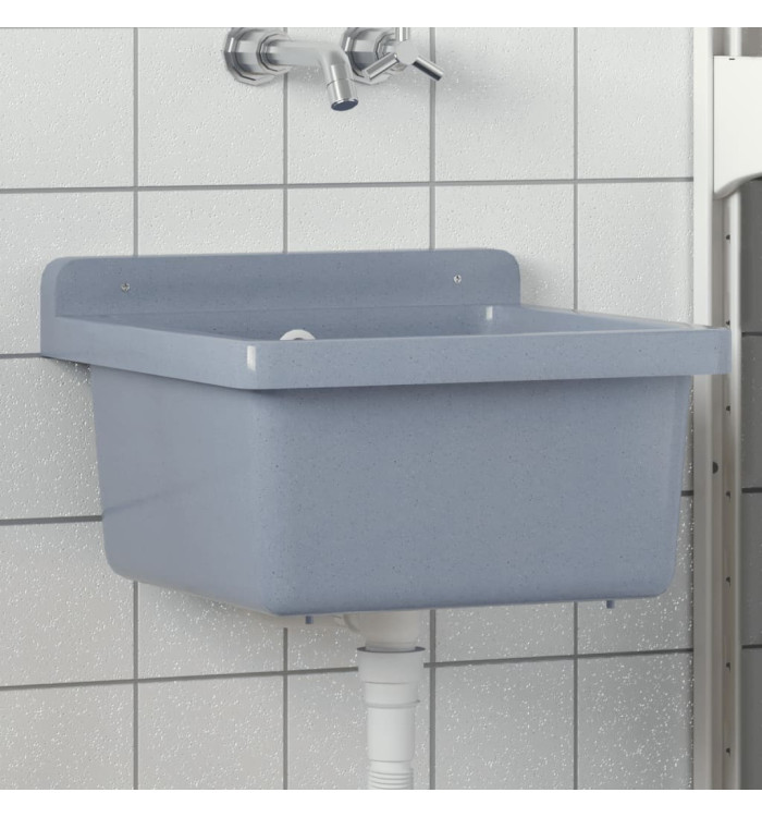 Lavabo pour montage murale gris 40x40x24 cm résine | Mobilier & Déco